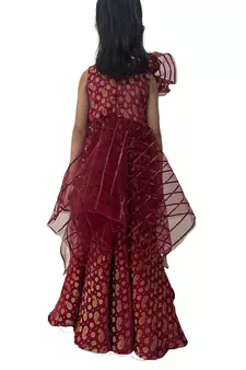 Aglare Gown with Beautiful Sequence Work for small  Girl .Maroon Gown