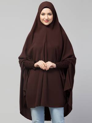 Dark Brown Nida Solid Hijab  1