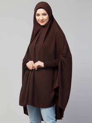 Dark Brown Nida Solid Hijab  2
