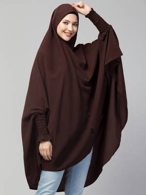 Dark Brown Nida Solid Hijab  3
