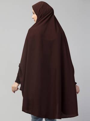 Dark Brown Nida Solid Hijab  5