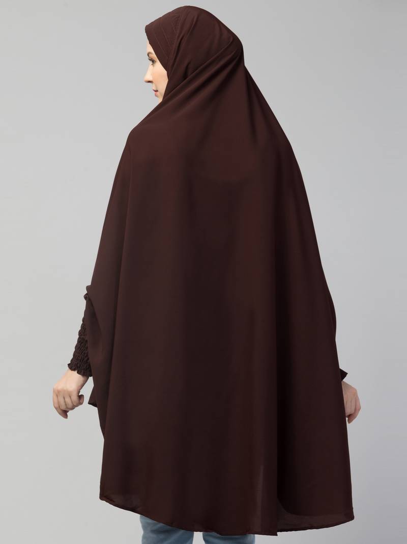 Dark Brown Nida Solid Hijab 