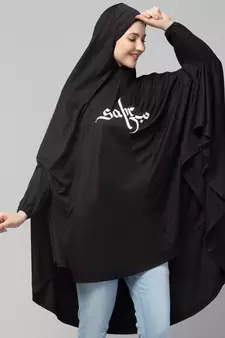 Black Calligraphy Polyester Hijab