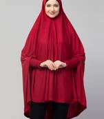 Nazneen stretchable Jersey smoking at  sleeve  Jilbab cum prayer khimar Hijab