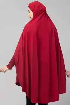 Nazneen stretchable Jersey smoking at  sleeve  Jilbab cum prayer khimar Hijab