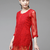 Ada Women Hand Crafted Red Georgette Lucknowi Chikankari Indian Kurti With Slip - A911140