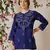 Hand Crafted Royal Blue Cotton Lucknowi Chikankari Indian Women Top