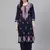 Handmade Navy Blue Cotton Lucknowi Chikankari Indian Women Kurta