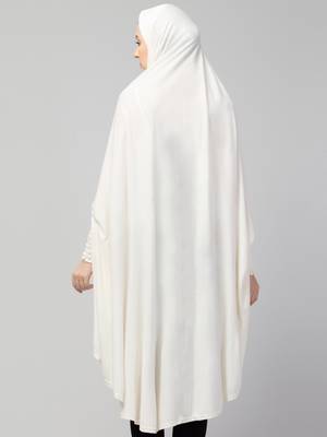 Nazneen Islamic Calligraphy printed  stretchable Jersey smoking at  sleeve  Jilbab cum prayer khimar  Hijab 4
