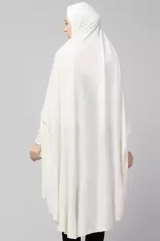 Nazneen Islamic Calligraphy printed  stretchable Jersey smoking at  sleeve  Jilbab cum prayer khimar  Hijab
