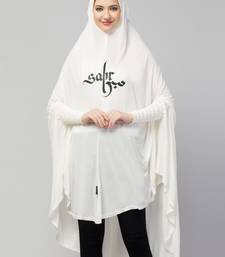  Nazneen Islamic Calligraphy printed  stretchable Jersey smoking at  sleeve  Jilbab cum prayer khimar  Hijab