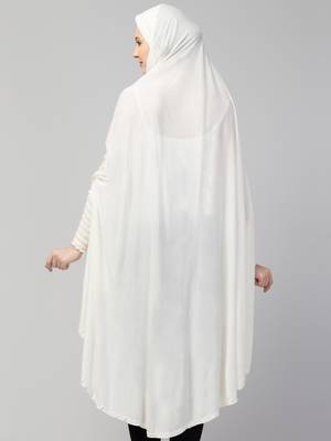  Nazneen Islamic Calligraphy printed  stretchable Jersey smoking at  sleeve  Jilbab cum prayer khimar  Hijab 4