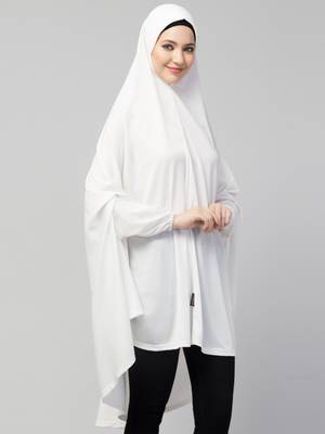 Nazneen stretchable Jersey elastic at wrist with sleeve  Jilbab cum prayer khimar  Hijab 3