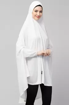 Nazneen stretchable Jersey elastic at wrist with sleeve  Jilbab cum prayer khimar  Hijab