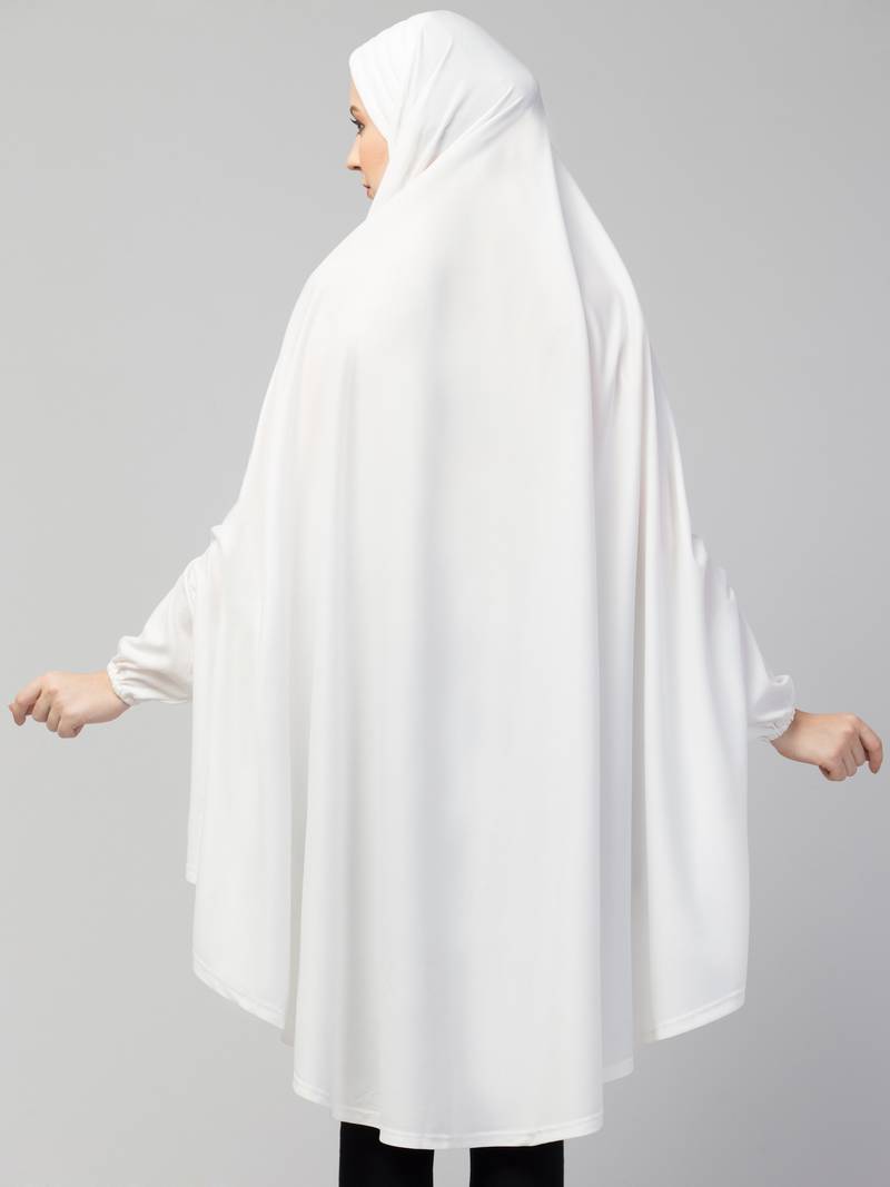 Nazneen stretchable Jersey elastic at wrist with sleeve  Jilbab cum prayer khimar  Hijab