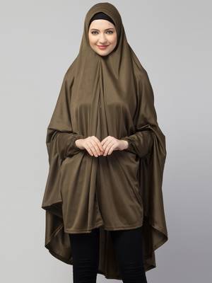 Nazneen Stretchable Jersey Long Sleeve Jilbab with Elastic Cuffs 1