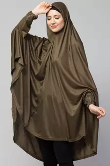 Nazneen Stretchable Jersey Long Sleeve Jilbab with Elastic Cuffs