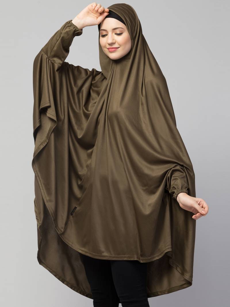 Nazneen Stretchable Jersey Long Sleeve Jilbab with Elastic Cuffs