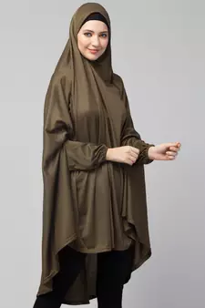 Nazneen Stretchable Jersey Long Sleeve Jilbab with Elastic Cuffs