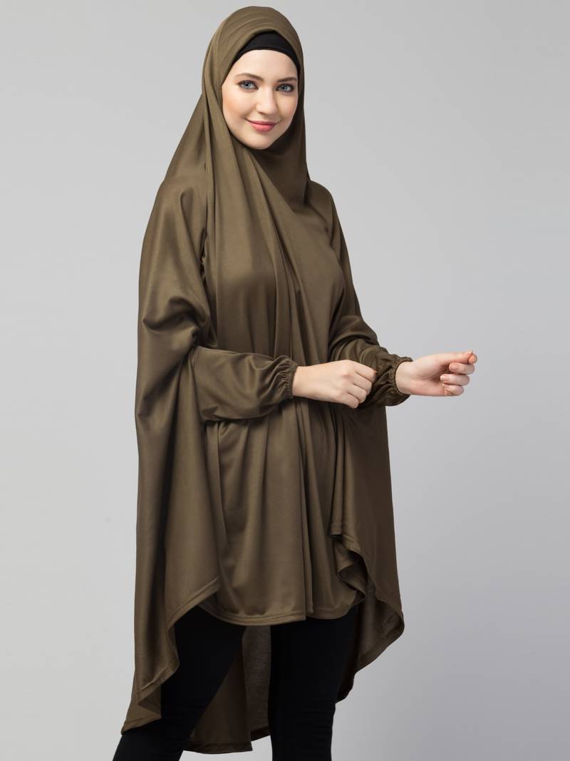 Nazneen Stretchable Jersey Long Sleeve Jilbab with Elastic Cuffs