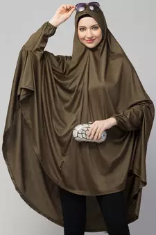 Nazneen Stretchable Jersey Long Sleeve Jilbab with Elastic Cuffs