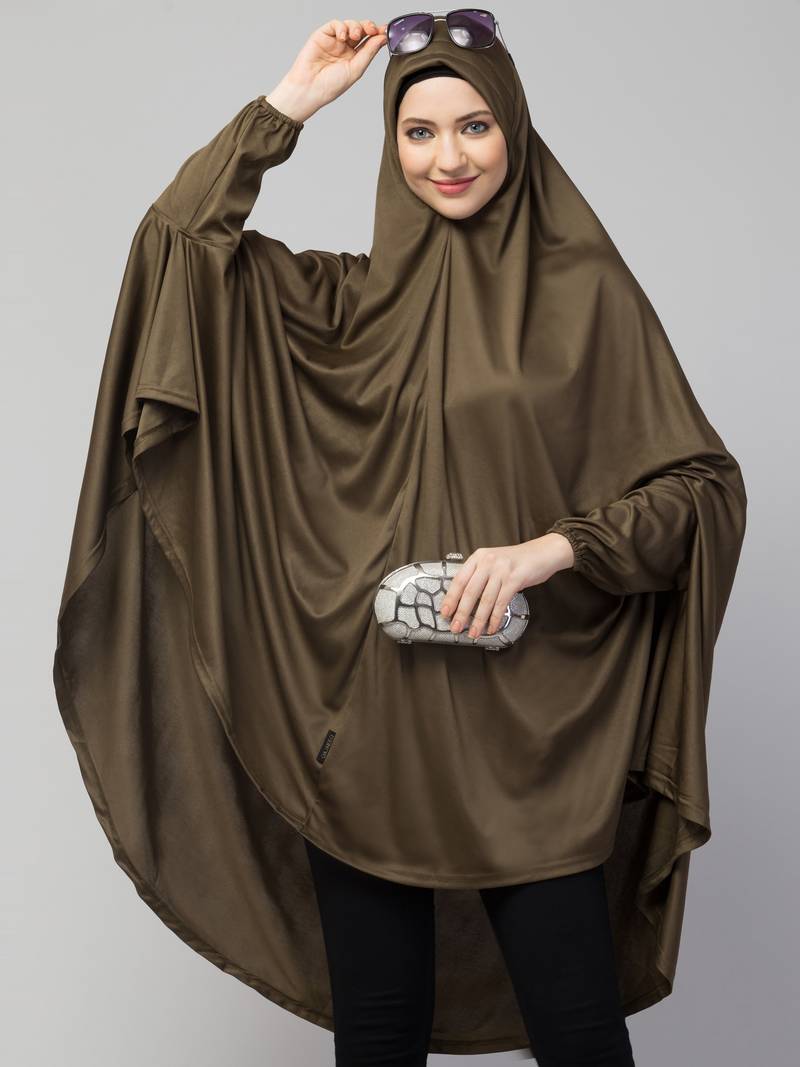Nazneen Stretchable Jersey Long Sleeve Jilbab with Elastic Cuffs