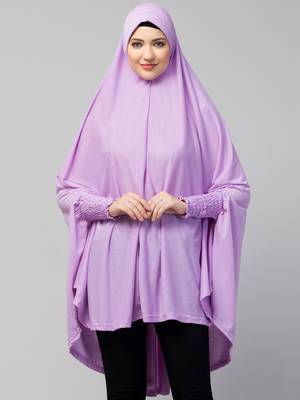 Nazneen stretchable Jersey smoking at  sleeve  Jilbab cum prayer khimar  Hijab 1