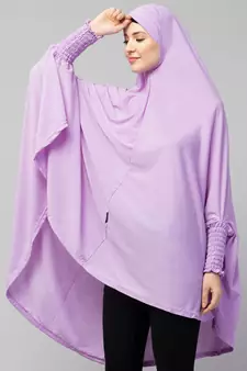 Nazneen stretchable Jersey smoking at  sleeve  Jilbab cum prayer khimar  Hijab