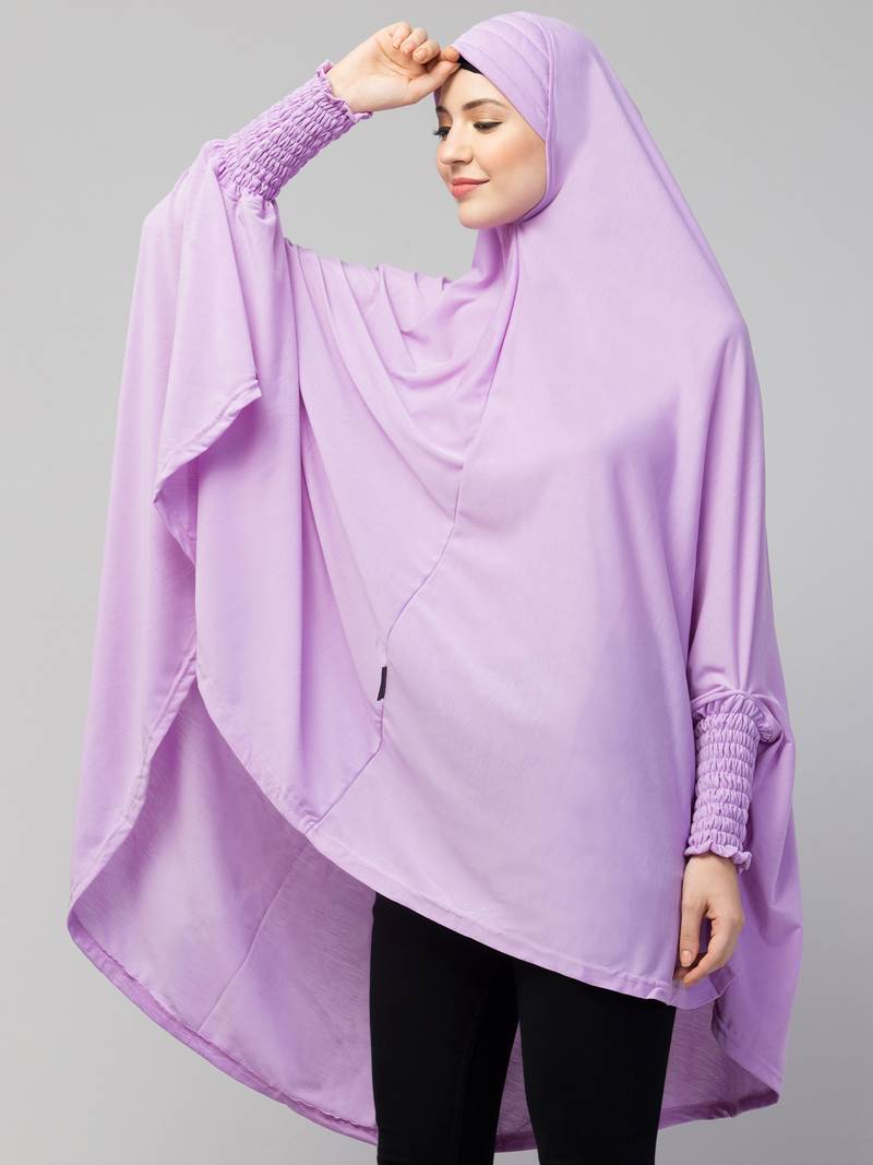 Nazneen stretchable Jersey smoking at  sleeve  Jilbab cum prayer khimar  Hijab