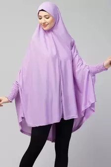Nazneen stretchable Jersey smoking at  sleeve  Jilbab cum prayer khimar  Hijab