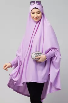 Nazneen stretchable Jersey smoking at  sleeve  Jilbab cum prayer khimar  Hijab