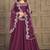 Wine Art Silk Embroidered Anarkali Salwar Kameez