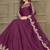 Wine Art Silk Embroidered Anarkali Salwar Kameez