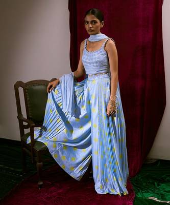Bustier + Side Pleat Palazzo + Choker Dupatta 1