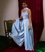 Bustier + Side Pleat Palazzo + Choker Dupatta