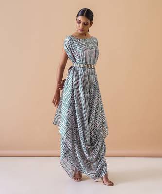 Cowl Dress + Belt 1