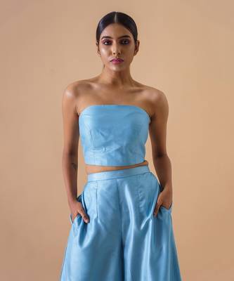 Bustier + Gharara + One Side Drape 4
