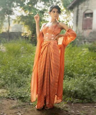 Bustier + Drape Skirt + Kimono 1
