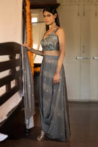 Bustier + Drape Skirt + Kimono