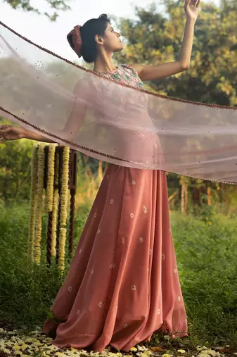 Bustier + Gharara + Dupatta