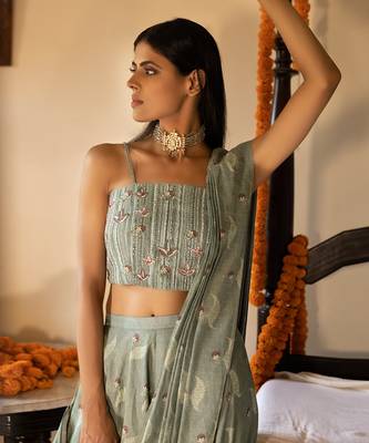 Bustier + Gharara Drape 3