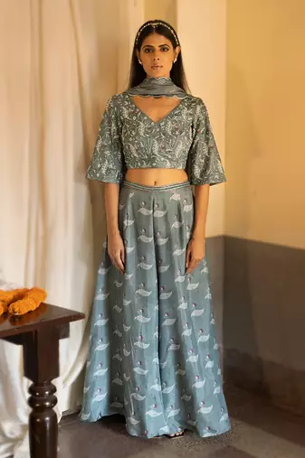 Bustier + Gharara + Dupatta