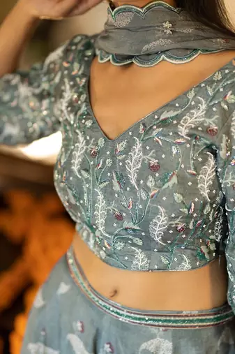 Bustier + Gharara + Dupatta