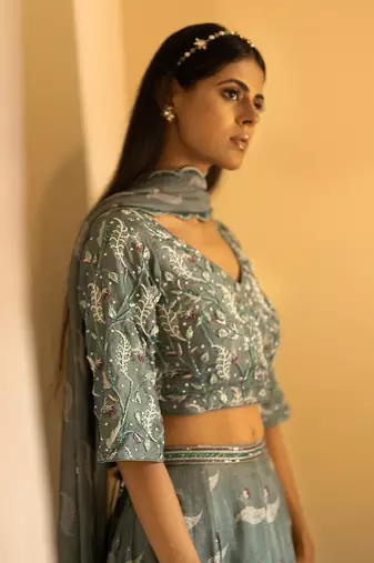 Bustier + Gharara + Dupatta