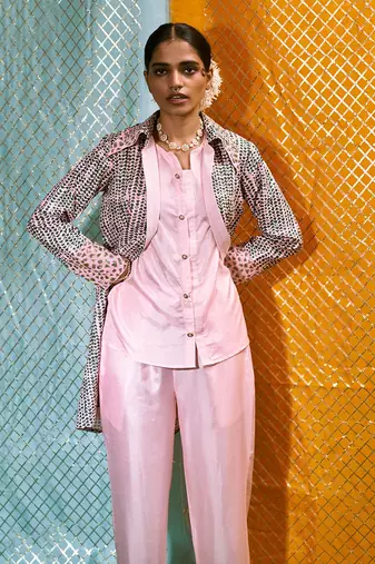 Top + Pants + Short Kurta