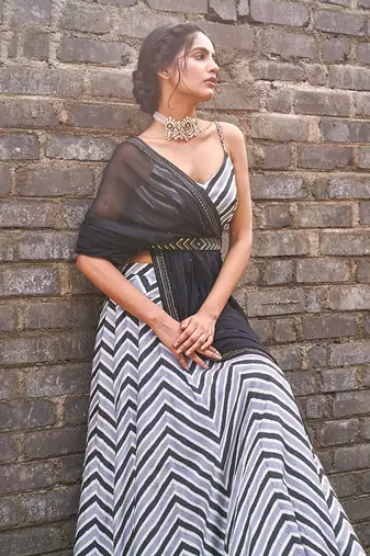 Bustier + Skirt + Dupatta + Belt
