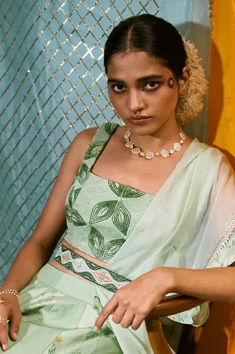 Bustier + Skirt + Dupatta + Belt
