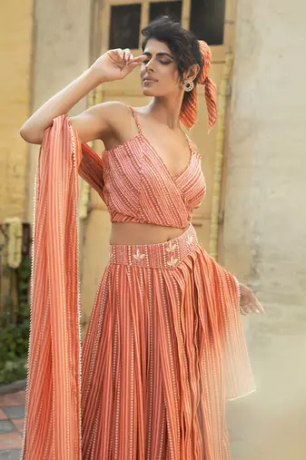 Bustier + Skirt + Dupatta