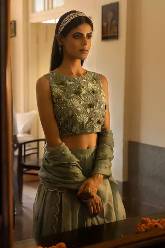 Bustier + Skirt + Dupatta