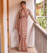 Full Sleeves Bustier With Saree